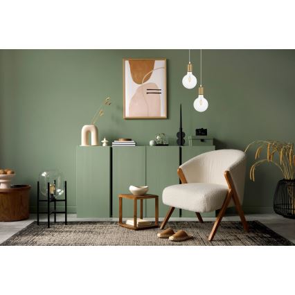 Ljuskrona med upphängningsrem MIROS 2xE27/60W/230V rund vit/gyllene