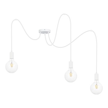 Ljuskrona med upphängningsrem MIROS 3xE27/60W/230V vit