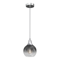 Ljuskrona med upphängningsrem MONTE 1xE27/60W/230V d. 15 cm matt krom