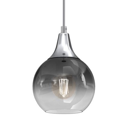 Ljuskrona med upphängningsrem MONTE 1xE27/60W/230V d. 15 cm matt krom