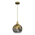 Ljuskrona med upphängningsrem MONTE 1xE27/60W/230V diameter 20 cm gyllene