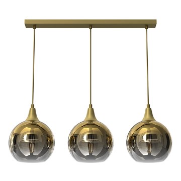 Ljuskrona med upphängningsrem MONTE 3xE27/60W/230V guld