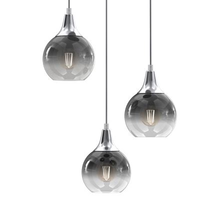 Ljuskrona med upphängningsrem MONTE 3xE27/60W/230V matt krom