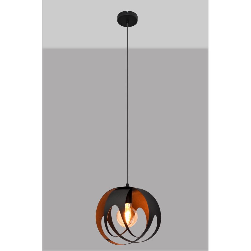 Ljuskrona med upphängningsrem MOONLIGHT 1xE27/15W/230V svart