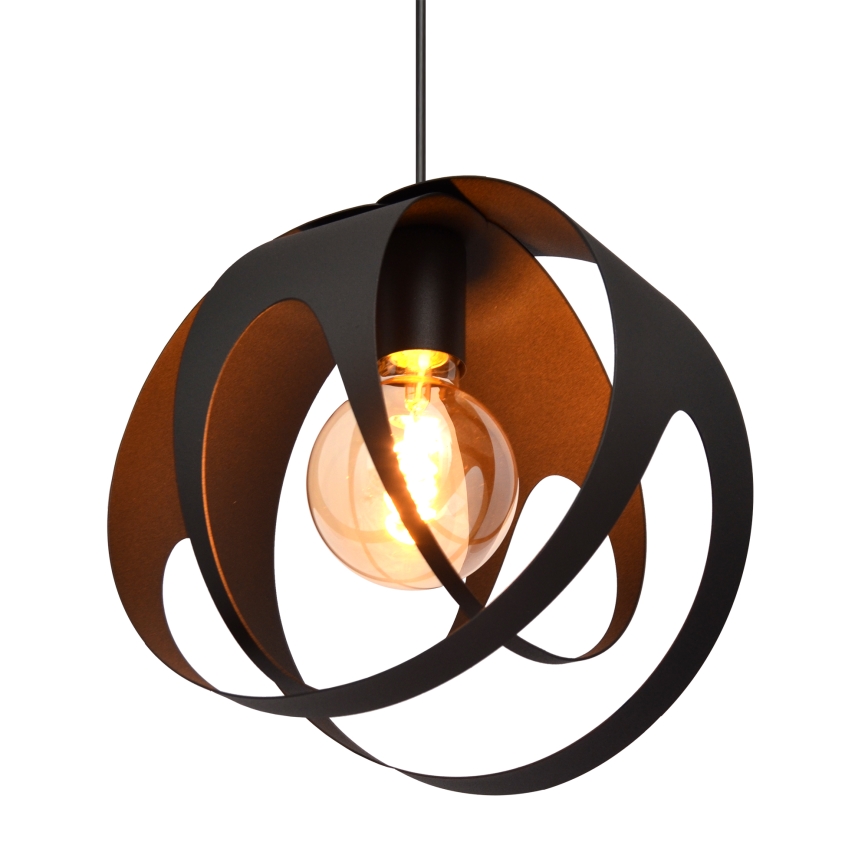 Ljuskrona med upphängningsrem MOONLIGHT 1xE27/15W/230V svart