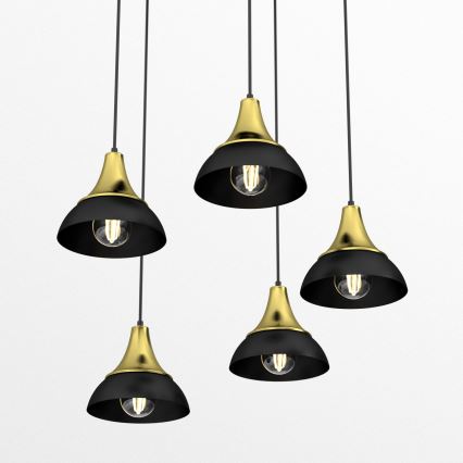 Ljuskrona med upphängningsrem NERGIS 5xE27/60W/230V