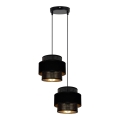 Ljuskrona med upphängningsrem NESS 2xE27/60W/230V diameter 30 cm svart