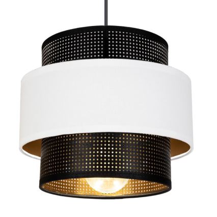 Ljuskrona med upphängningsrem NESS 2xE27/60W/230V diameter 30 cm svart/vit