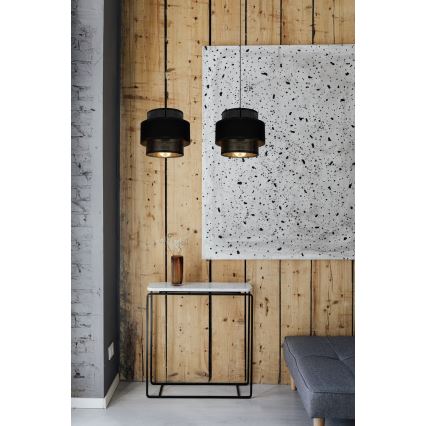Ljuskrona med upphängningsrem NESS 2xE27/60W/230V svart