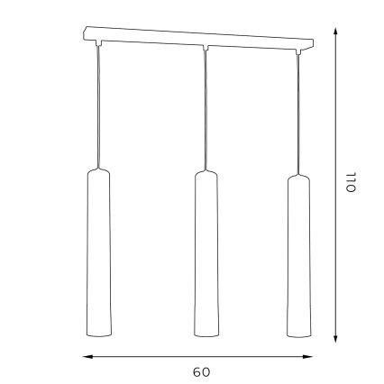 Ljuskrona med upphängningsrem NEST 3xGU10/8W/230V svart/skinande krom