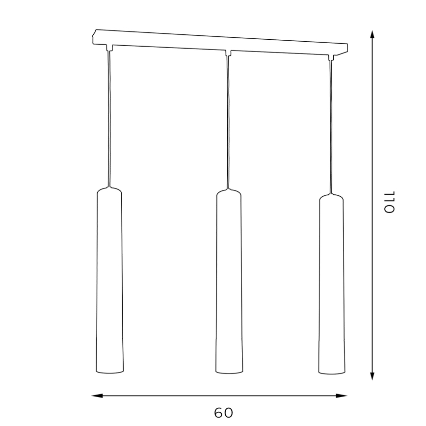 Ljuskrona med upphängningsrem NEST 3xGU10/8W/230V svart/skinande krom