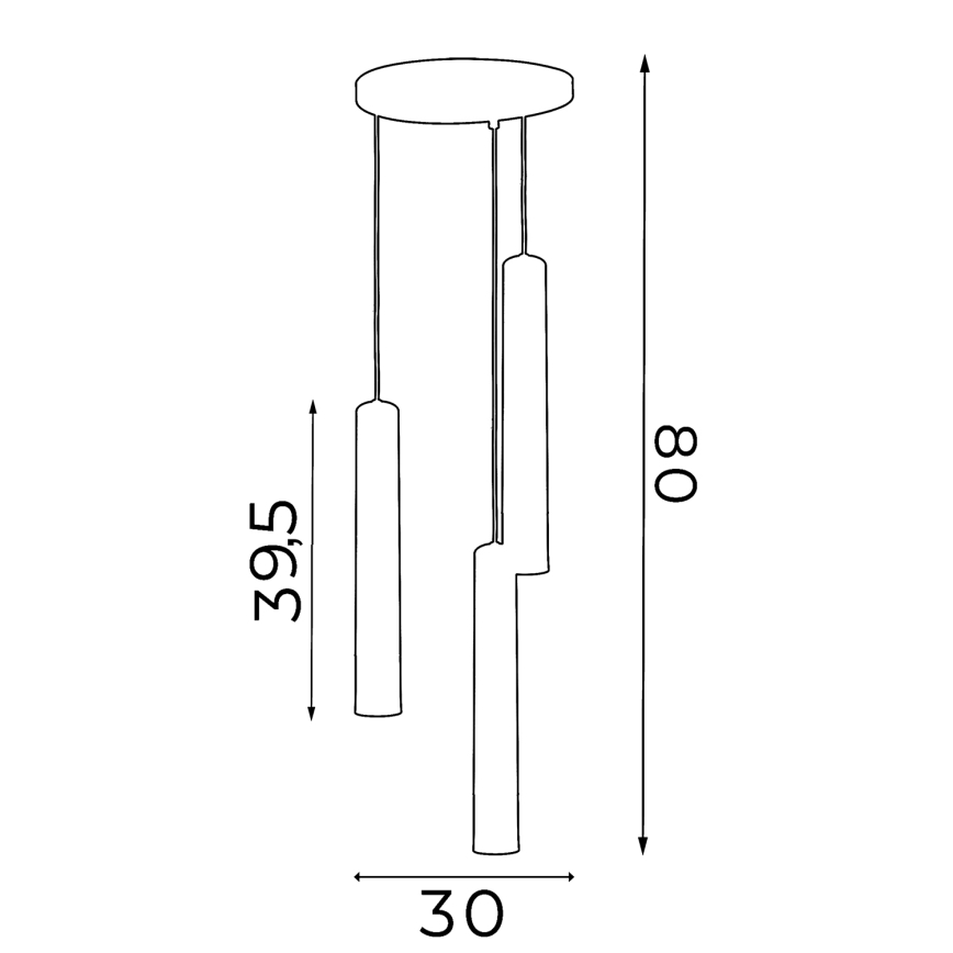 Ljuskrona med upphängningsrem NEST 3xGU10/8W/230V vit/skinande krom