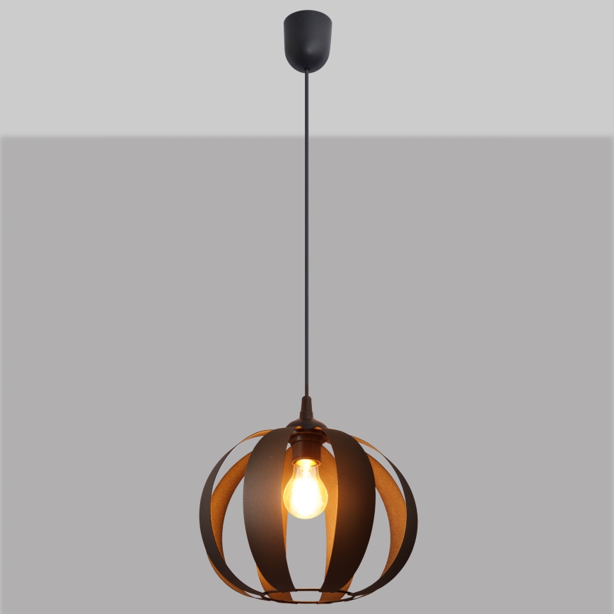 Ljuskrona med upphängningsrem NEWTON 1xE27/15W/230V svart