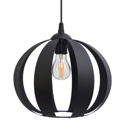 Ljuskrona med upphängningsrem NEWTON 1xE27/15W/230V svart