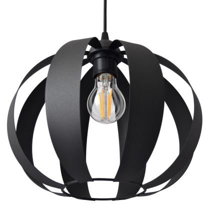 Ljuskrona med upphängningsrem NEWTON 1xE27/15W/230V svart