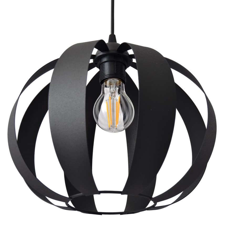 Ljuskrona med upphängningsrem NEWTON 1xE27/15W/230V svart
