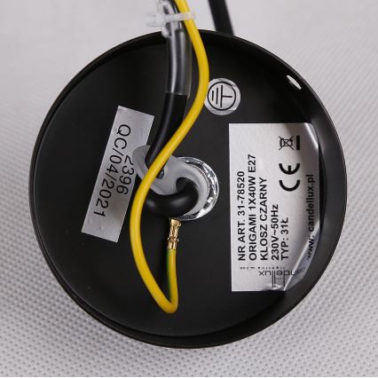 Ljusskrona med upphängningsrem  ORIGAMI 1xE27/40W/230V