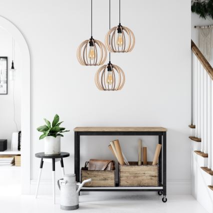 Ljuskrona med upphängningsrem  påRO 3xE27/60W/230V