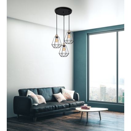 Ljusskrona med upphängningsrem  PRIMO 3xE27/60W/230V