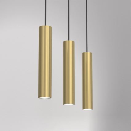 Ljuskrona med upphängningsrem RAITO 3xGU10/8W/230V mässing