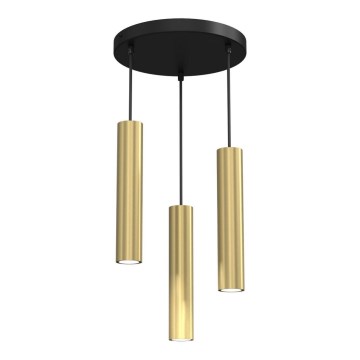 Ljuskrona med upphängningsrem RAITO 3xGU10/8W/230V mässing