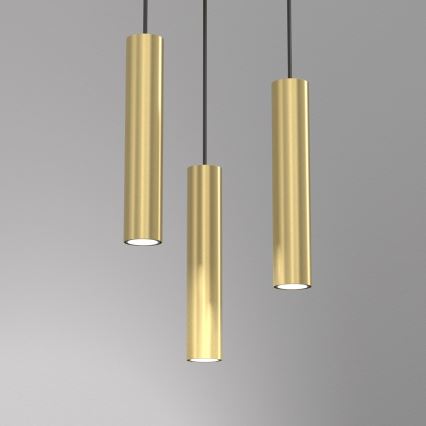 Ljuskrona med upphängningsrem RAITO 3xGU10/8W/230V mässing