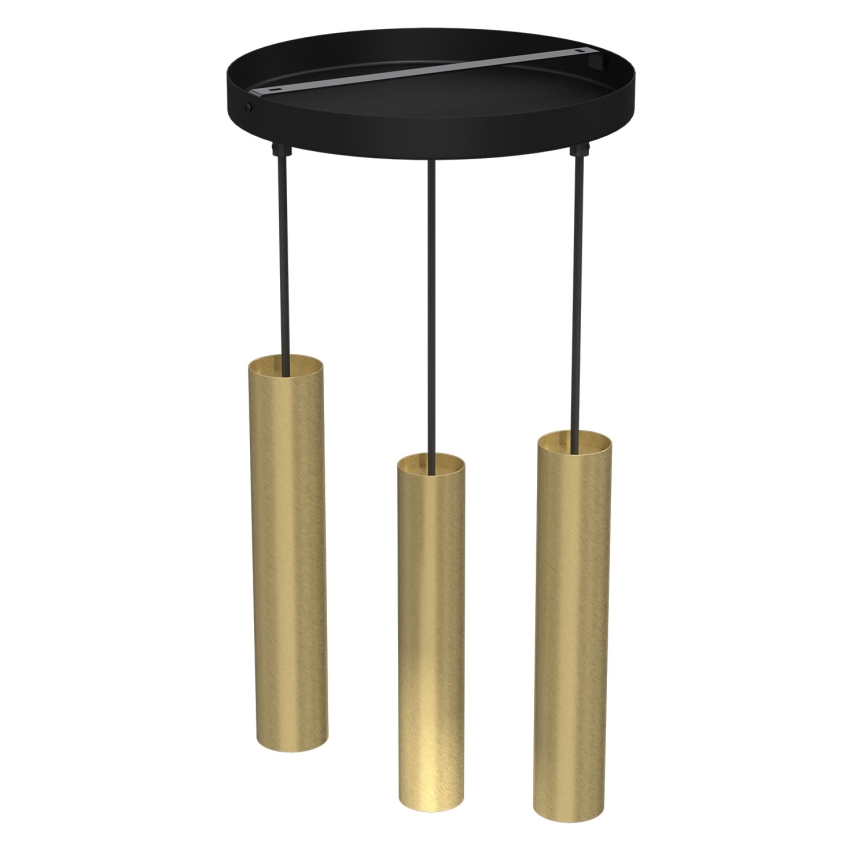 Ljuskrona med upphängningsrem RAITO 3xGU10/8W/230V mässing