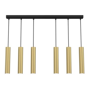 Ljuskrona med upphängningsrem RAITO 6xGU10/8W/230V mässing