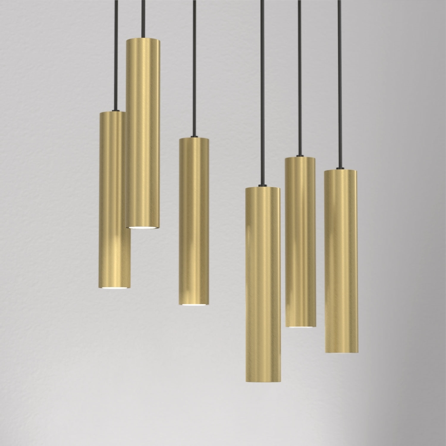 Ljuskrona med upphängningsrem RAITO 6xGU10/8W/230V mässing