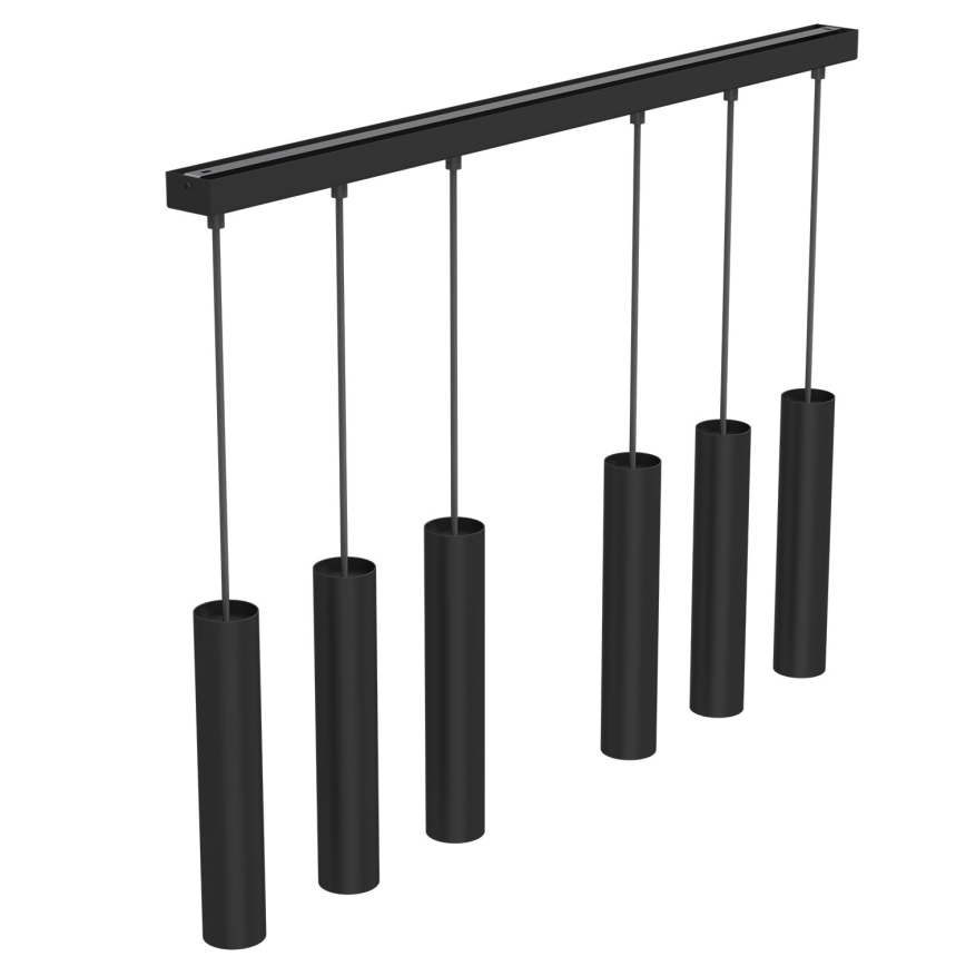 Ljuskrona med upphängningsrem RAITO 6xGU10/8W/230V svart