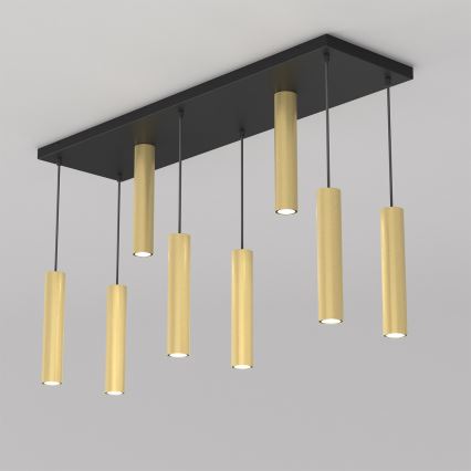 Ljuskrona med upphängningsrem RAITO 8xGU10/8W/230V mässing