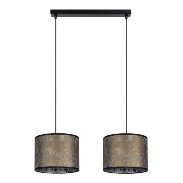 Ljuskrona med upphängningsrem  REZO 2xE27/60W/230V gyllene 