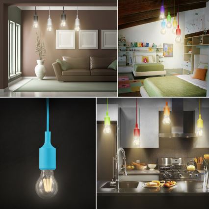 Ljusskrona med upphängningsrem  ROXY 1xE27/60W/230V lila