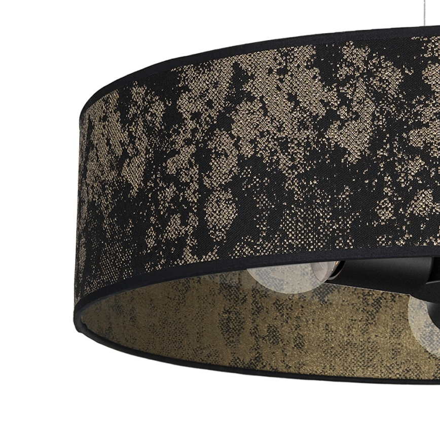Ljusskrona med upphängningsrem  SATINO 3xE27/60W/230V svart /gyllene 