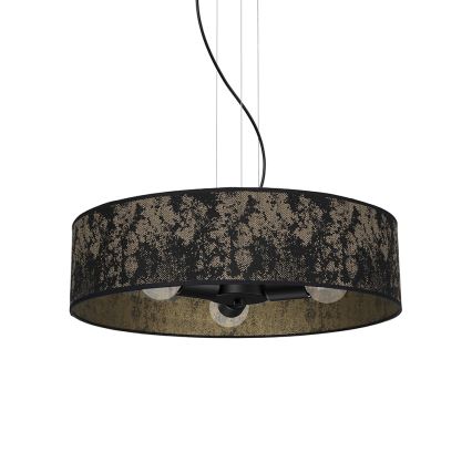 Ljusskrona med upphängningsrem  SATINO 3xE27/60W/230V svart /gyllene 