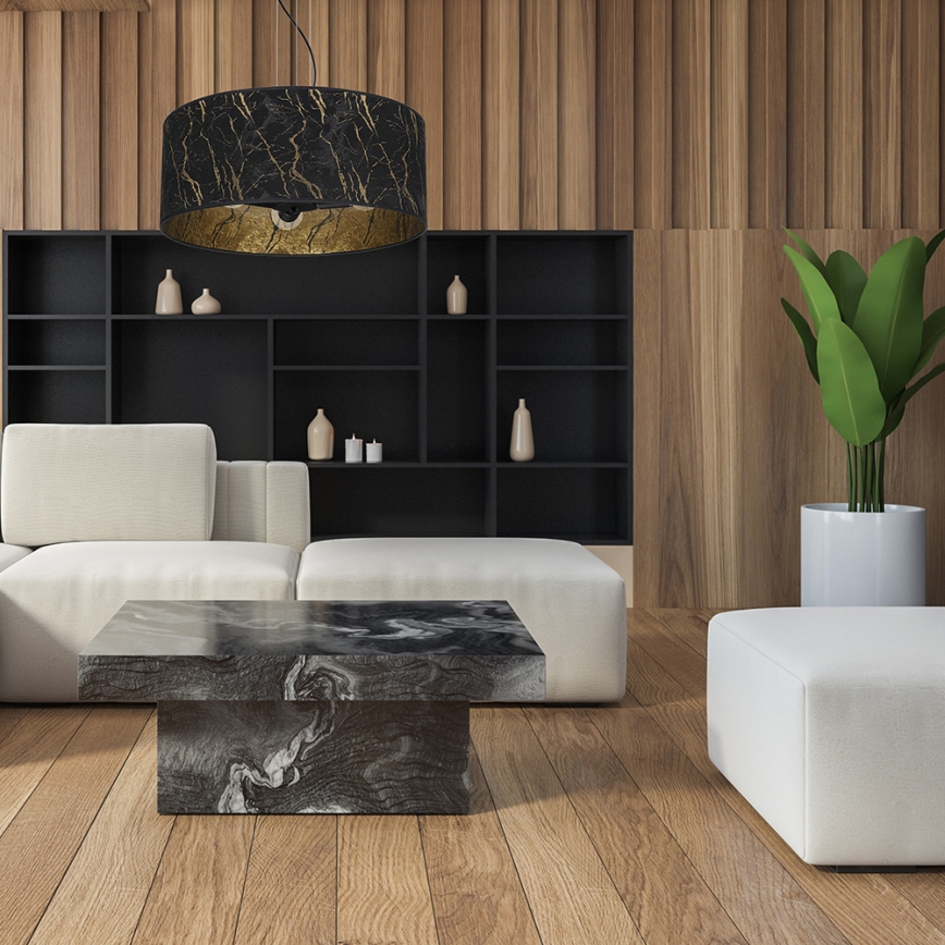 Ljusskrona med upphängningsrem  SENSO 3xE27/60W/230V svart 