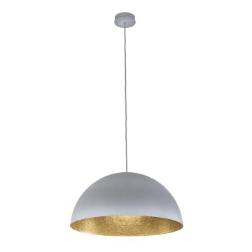Ljuskrona med upphängningsrem SFERA 1xE27/60W/230V diameter 35 cm grå/guld