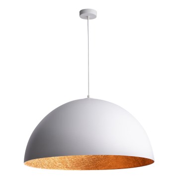 Ljuskrona med upphängningsrem SFERA 1xE27/60W/230V diameter 50 cm vit/koppar