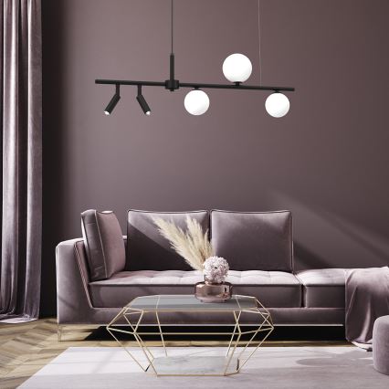 Ljuskrona med upphängningsrem SIRIO 5xG9/25W/230V svart