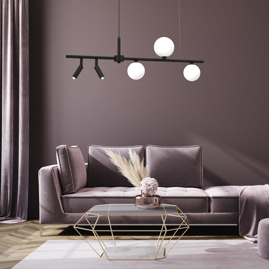 Ljuskrona med upphängningsrem SIRIO 5xG9/25W/230V svart