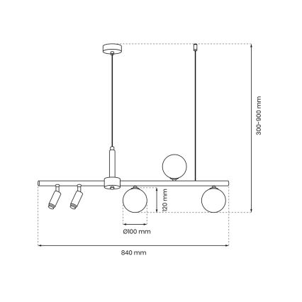Ljuskrona med upphängningsrem SIRIO 5xG9/25W/230V svart