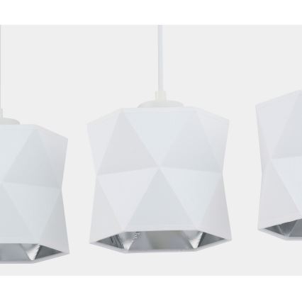 Ljusskrona med upphängningsrem  SIRO 3xE27/15W/230V vit /silver