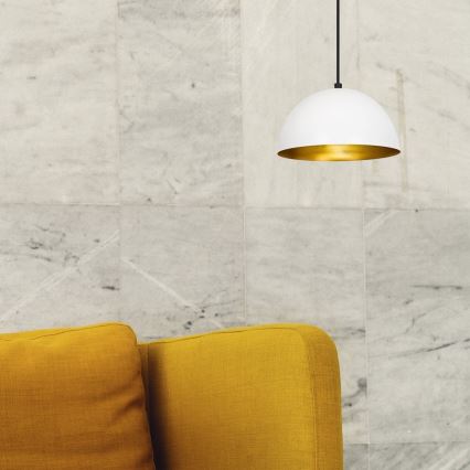 Ljusskrona med upphängningsrem  SIVANI 1xE27/40W/230V vit 