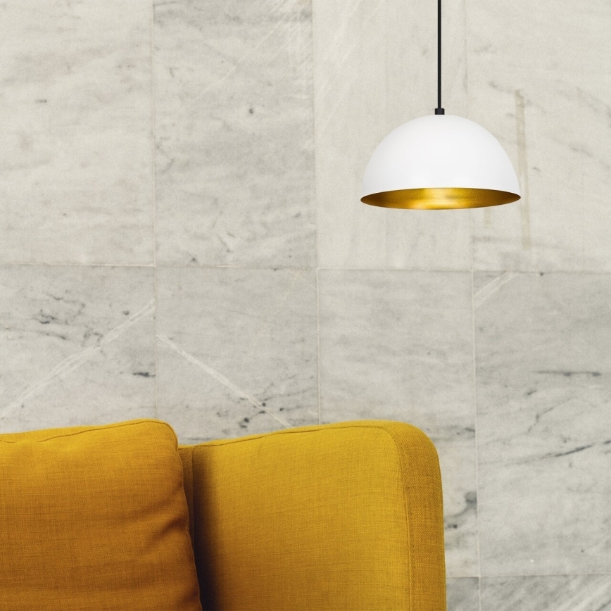 Ljusskrona med upphängningsrem  SIVANI 1xE27/40W/230V vit 