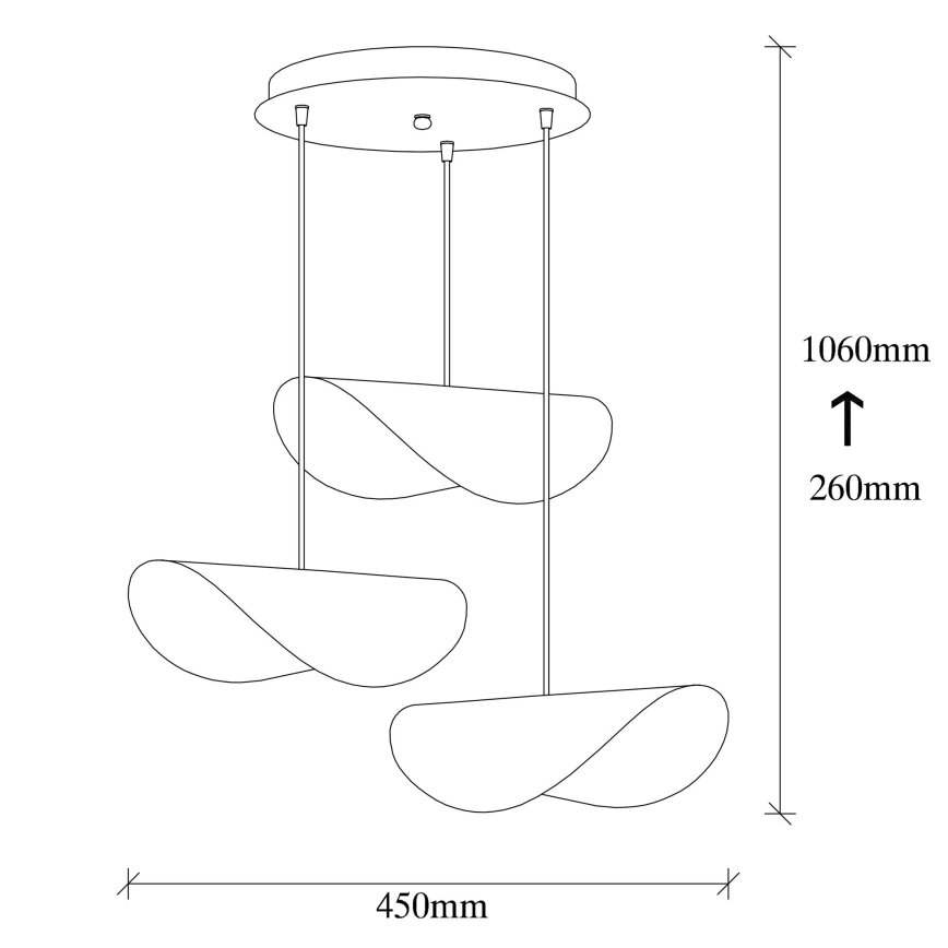 Ljusskrona med upphängningsrem  SIVANI 3xE27/100W/230V