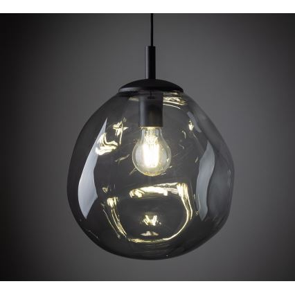Ljusskrona med upphängningsrem  SOL 1xE27/60W/230V svart