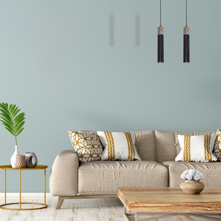 Ljusskrona med upphängningsrem  SOLO 1xGU10/MR11/40W/230V svart