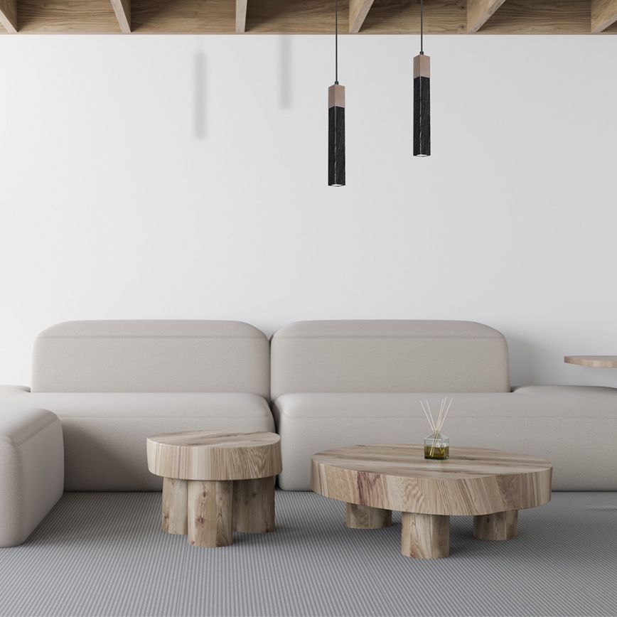 Ljusskrona med upphängningsrem  SOLO 1xGU10/MR11/40W/230V svart