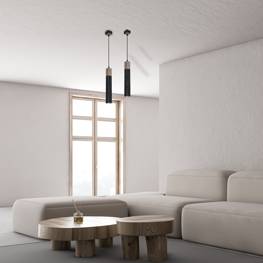 Ljusskrona med upphängningsrem  SOLO 1xGU10/MR11/40W/230V svart