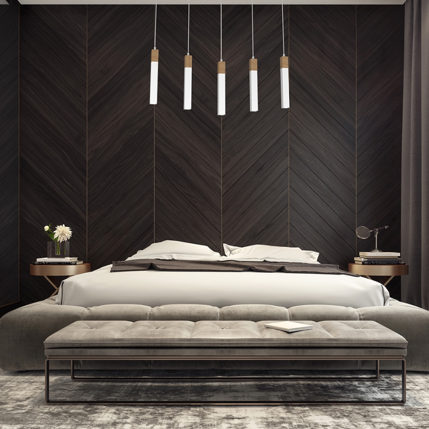 Ljusskrona med upphängningsrem  SOLO 5xGU10/MR11/40W/230V vit 